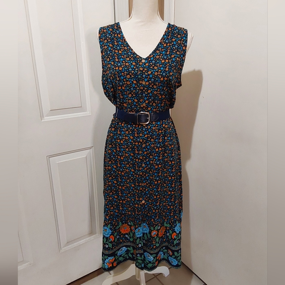 🌺 Like New Temofon Floral Sleeveless Dress